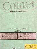 Comet-Comet 3KVHD & 2SHG, Turret Milling Machine, Install Ops & Maintenance Manual-2SHG-3KVHD-05